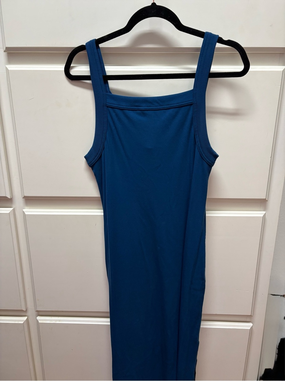 Travis Mathew Teal Blue Ribbed Stretch Tank Dress